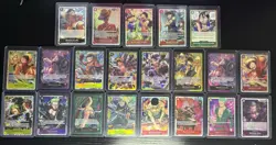 One Piece Monkey D. Luffy & Roronoa Zoro 21 Card Lot Leaders SECs SRs Full arts - Image 1