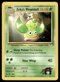 Erika's Weepinbell 49/132 Gym Heroes Pokemon TCG trading card - Image 1