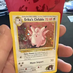 Pokemon Cards Lot of 2 Cards Erika's Clefairy & Erika's Clefable Holo W/ SWIRL - Image 4