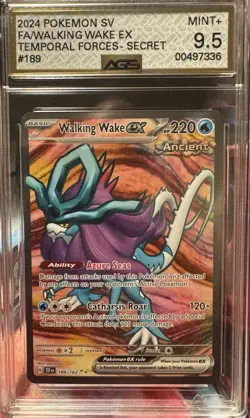CGC 9.5 Walking Wake ex 189/162 – Temporal Forces Ultra Rare Pokemon Card - Image 1