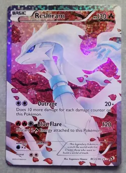 Pokemon Reshiram Full Art Holo Ultra Rare RC22/RC25 Legendary Treasures Card LP - Image 1