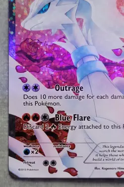 Pokemon Reshiram Full Art Holo Ultra Rare RC22/RC25 Legendary Treasures Card LP - Image 2