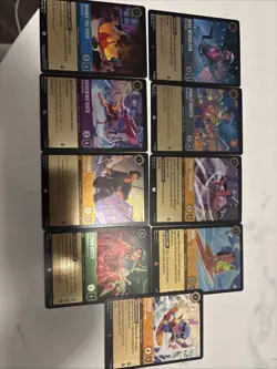 Disney Lorcana Holo Cards And Rare Lot Of 9 - Image 1