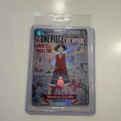 Bandai Namco Monkey D Luffy US Voyage Promo Holo Character Card One Piece CCG - Image 1
