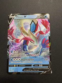 Pokemon TCG Milotic V Rebel Clash Holo Ultra Rare Card 043/192 - Image 1