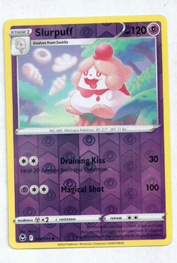 Pokemon TCG Silver Tempest Slurpuff # 084/195 Reverse Holo Foil Card NM - Image 1