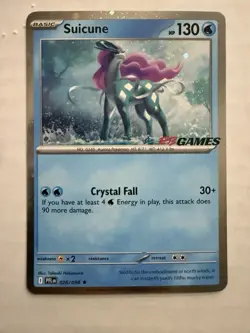 Suicune 026/094 EB Games Stamped Promo Cosmos Holo Phantasmal Pokemon Card - NM - Image 1