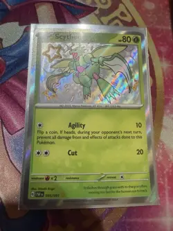 Pokemon Card Scyther Shiny Rare SV: Paldean Fates 095/091 LP - Image 1
