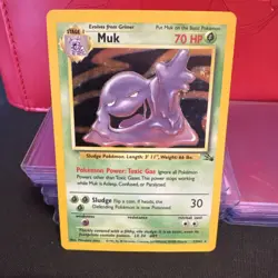 Pokemon Fossil Holo 2 Card Lot Muk 13/62 Lapras 10/62 in ~MP condition - Image 2