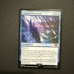 Storm of Saruman MTG LotR: Tales of Middle Earth mythic blue enchantment - Image 1