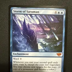 Storm of Saruman MTG LotR: Tales of Middle Earth mythic blue enchantment - Image 3