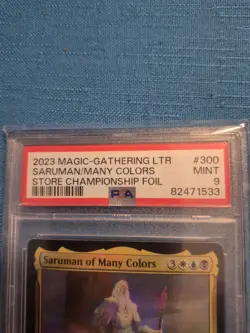 Psa 9 MTG 2023 Saruman of Many Colors RARE STORE CHAMPIONSHIP PROMO FOIL #300 - Image 2