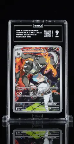 Pokemon Team Rocket's Houndoom 191/182 SV10 Illustration Rare TAG 9 Holo 2025 - Image 1