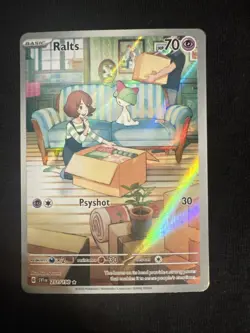 Pokemon TCG Ralts Scarlet & Violet Base Set Holo Illustration Card 211/198 - Image 1