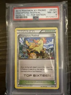 Pokemon Champions Festival 2015 Top Sixteen 16 PSA-8 NM - Image 1