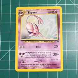 Pokemon Espeon Holo Rare 1/75 Neo Discovery 2001 English Trading Card - Image 1