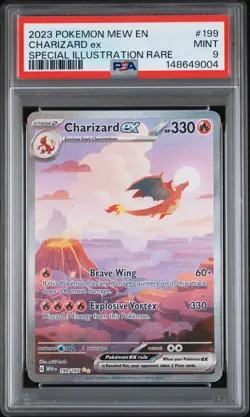 2023 POKEMON MEW EN-151 SPECIAL ILLUSTRATION RARE #199 CHARIZARD EX PSA 9 - Image 1