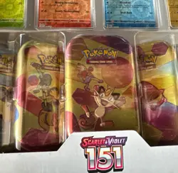 2 Pokemon Scarlet & Violet - 151 (5-Pack) Mini Tins w/ 4 Promos Costco Bundle - Image 2