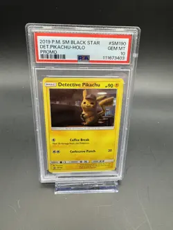 Pokemon Detective Pikachu SM190 2019 Black Star Promo Holo PSA 10 Gem Mint - Image 1