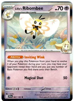 LILLIE'S RIBOMBEE 067/159 POKEMON, SCARLET & VIOLET—JOURNEY TOGETHER HOLO RARE - Image 1