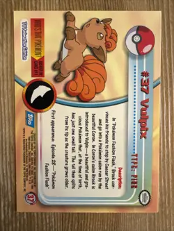 Vulpix #37 Topps Series 1 Non-Holo Blue Logo Pokemon TCG NM - Image 2