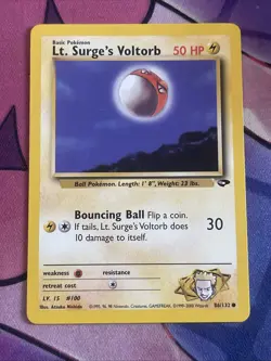 Pokemon TCG Lt Surges Voltorb 86/132 Gym Challenge MP - Image 1