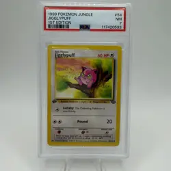 1999 Pokemon Jungle 1st Edition Jigglypuff #54/64 PSA 7 - Image 1