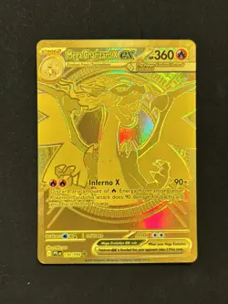 Pokemon TCG Gold Hyper Rare Mega Charizard X EX 130/094 Phantasmal Flames NM- - Image 1
