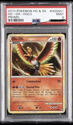 2010 POKEMON HEARTGOLD & SOULSILVER PROMO #HGSS01 HO-OH-HOLO PSA 9 - Image 1