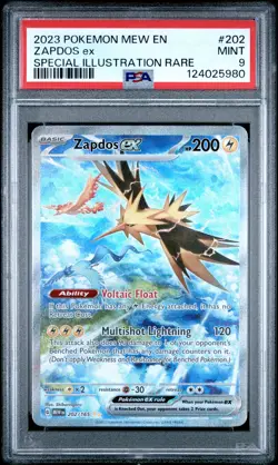 2023 POKEMON MEW EN-151 SPECIAL ILLUSTRATION RARE #202 ZAPDOS EX PSA 9 - Image 1