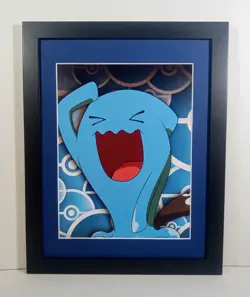 Wobbuffet Display Framed Pokemon Photo Poster Matted 8.5x11 - Image 1