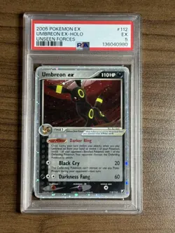 Pokemon Umbreon ex 112/115 Unseen Forces Holo PSA 5 - Image 1