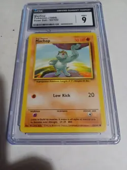 1999 Pokemon Machop 052/102 Base Unlimited CGC 9 Mint Vintage Classic ! - Image 1