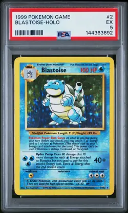 1999 POKEMON GAME #2 BLASTOISE-HOLO PSA 5 - Image 1