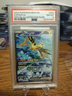 2023 Pokemon Mew En-151 Special Illustration Rare #202 Zapdos EX 202/165 PSA 8 - Image 1