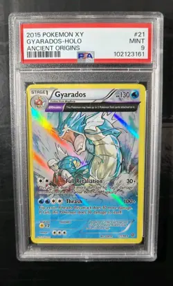 2015 Pokemon XY ANCIENT ORIGINS GYARADOS 21/98 PSA 9 Mint HOLO NEW CERT - Image 1
