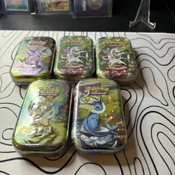 Pokemon TCG Scarlet & Violet Prismatic Evolutions Sealed Mini Tin -- Lot Of 5 - Image 1