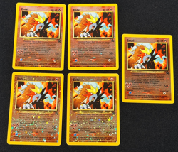 x5 Pokemon TCG Entei 34 Reverse Holo Black Star Promo WOTC MP LP NM Swirls - Image 1