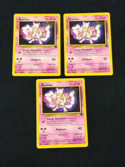 x3 Pokemon TCG Mewtwo 3 Non Holo Black Star Promo WOTC LP - Image 1