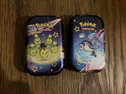 2 Empty Pokemon Mini Tins - Smoliv & Finizen - Paldean Fates 2024 - Image 1