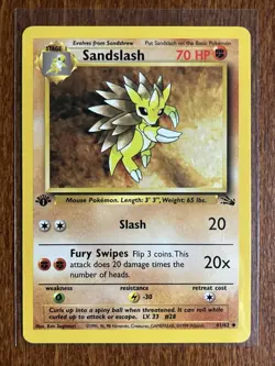 [NM] 1999 Pokemon Fossil Sandslash 1st Edition #41/62 Uncommon - Image 1