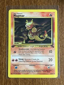 [NM] 1999 Pokemon Fossil Magmar 1st Edition #39/62 Uncommon - Image 1