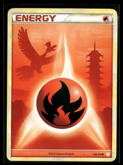 Pokemon TCG HeartGold SoulSilver #116/123 Fire Energy - Image 1
