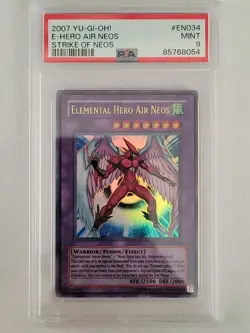 YUGIOH ELEMENTAL HERO AIR NEOS ULTRA RARE PSA 9 MINT STON-EN034 - Image 1