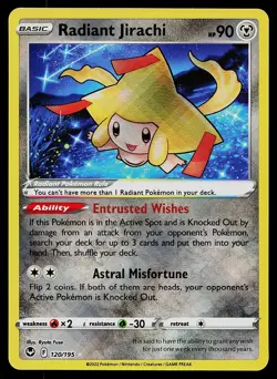 Pokemon SWSH12: Silver Tempest 120/195 Radiant Jirachi Pokemon Card - Image 1