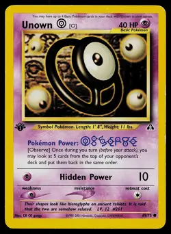 Pokemon Neo Discovery 69/75 Unown [O] 1st Edition Pokemon Card - Image 1