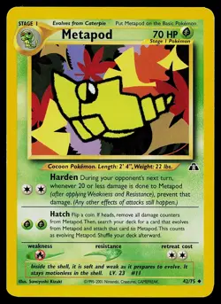Pokemon Neo Discovery 42/75 Metapod Pokemon Card - Image 1