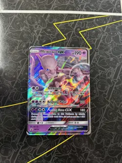 Pokemon TCG Mewtwo GX Black Star Promo Card SM196 LP - Image 1