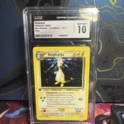 Pokemon Ampharos CGC 10 Neo Genesis 1st Edition Holo Rare 1/111 2000 Card - Image 1