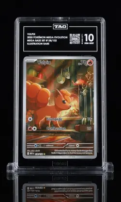 Pokemon Vulpix 138/132 Me01: Mega Evolution Illustration Rare TAG 10 Holo 2025 - Image 1
